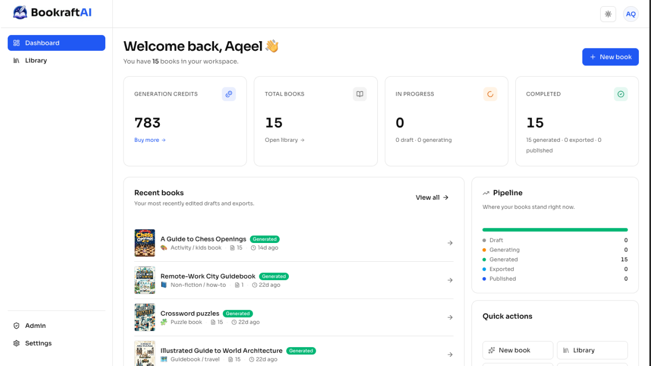 BookraftAI landing page